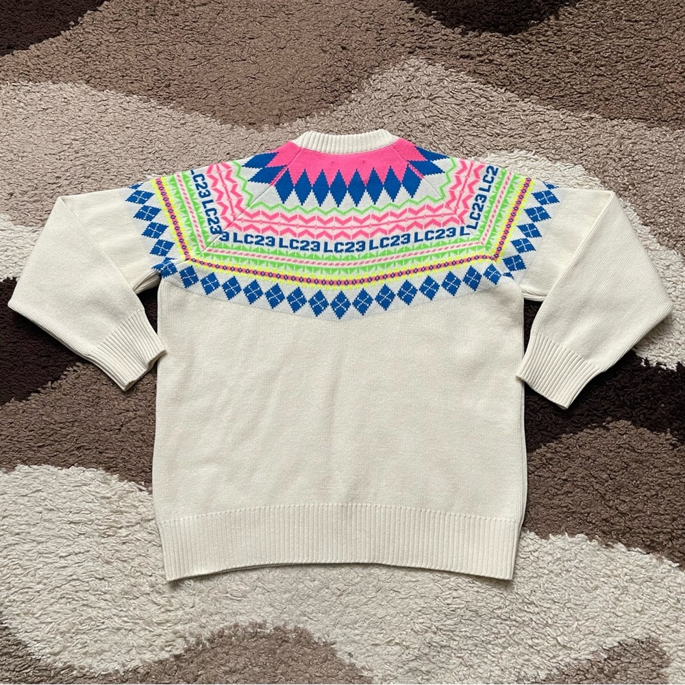 LC23 Norwegian Wool Sweater Sz L In Nudes & Neutrals - Picture 9 of 9